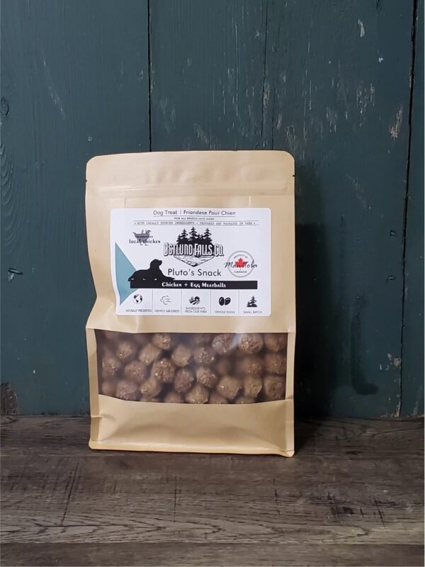 Ostlund Falls Co. Pluto's Snack Chicken & Egg Meatballs Dog Treat